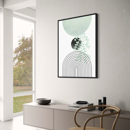 Minimalist Botanical | Serene Green Art