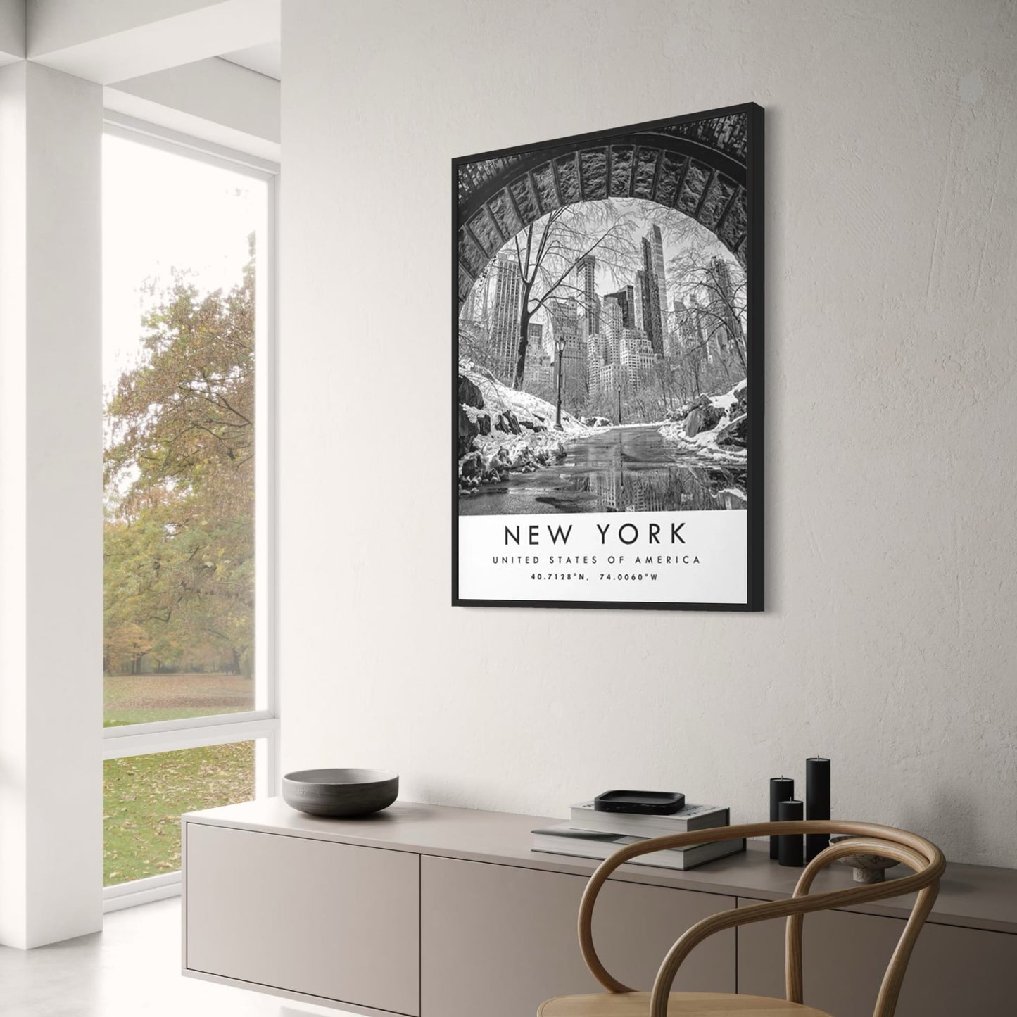 Winter Wonderland | Central Park Bridge Poster | New York City Scenic Art | USA Landscape