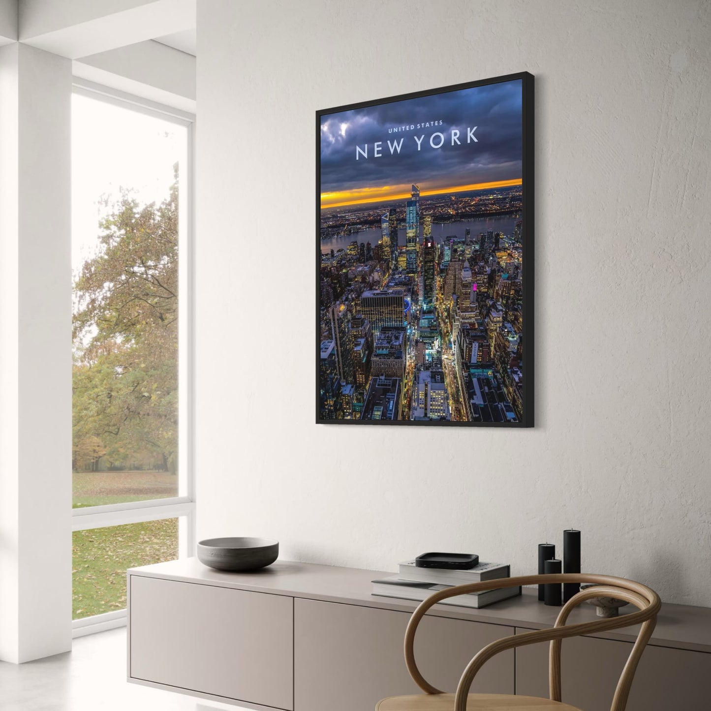 Hudson Yards Twilight Poster | Modern Urban Skyline | New York City Art Print | Contemporary Decor