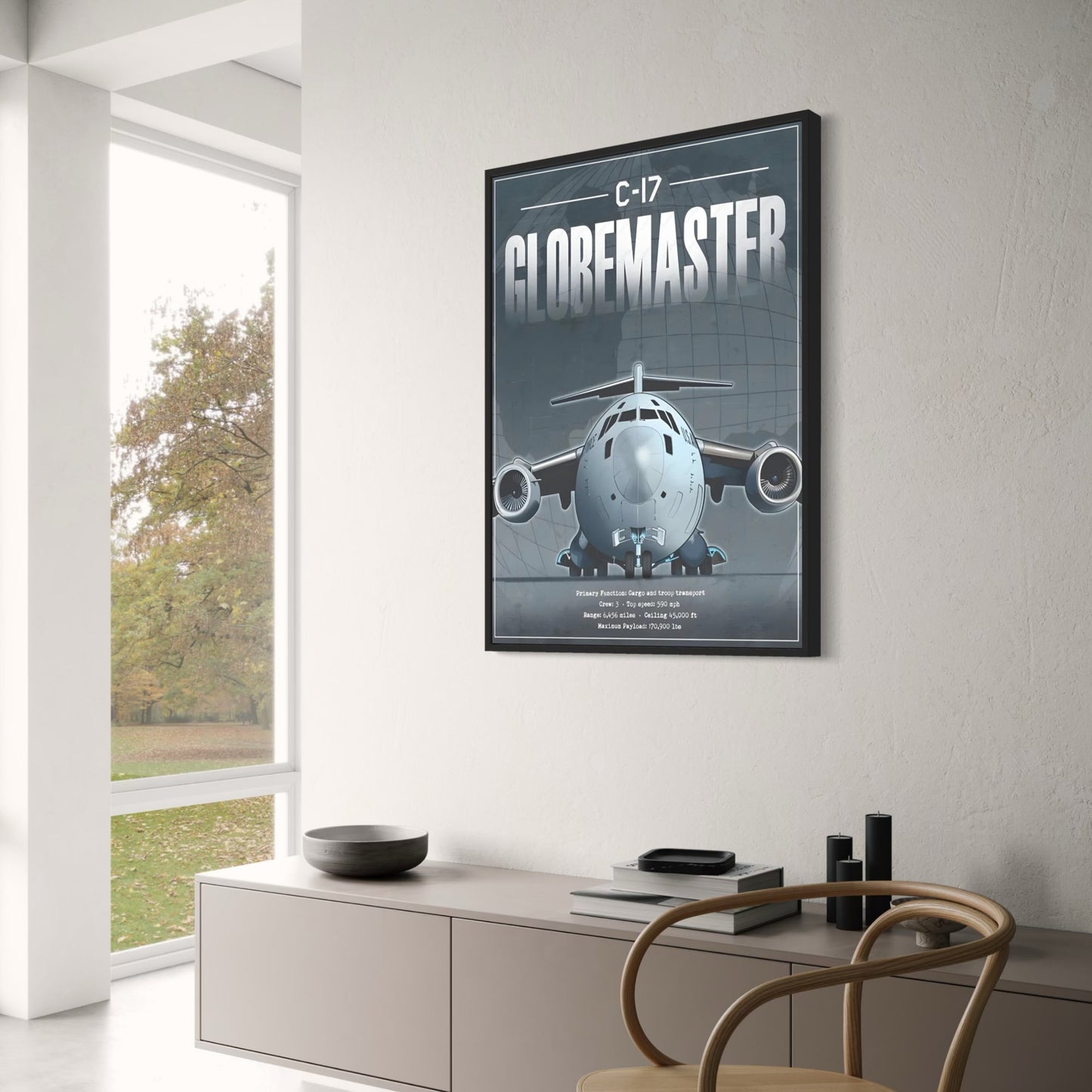 Military Aircraft Print | C-17 Globemaster III Poster | Aviation Art for Home, Office, or Gallery Display