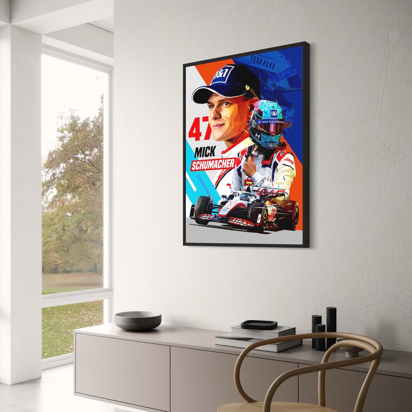 F1 Legend Mick Schumacher Poster | Racer Helmet Design | Formula 1 Art Print | Home Wall Decor