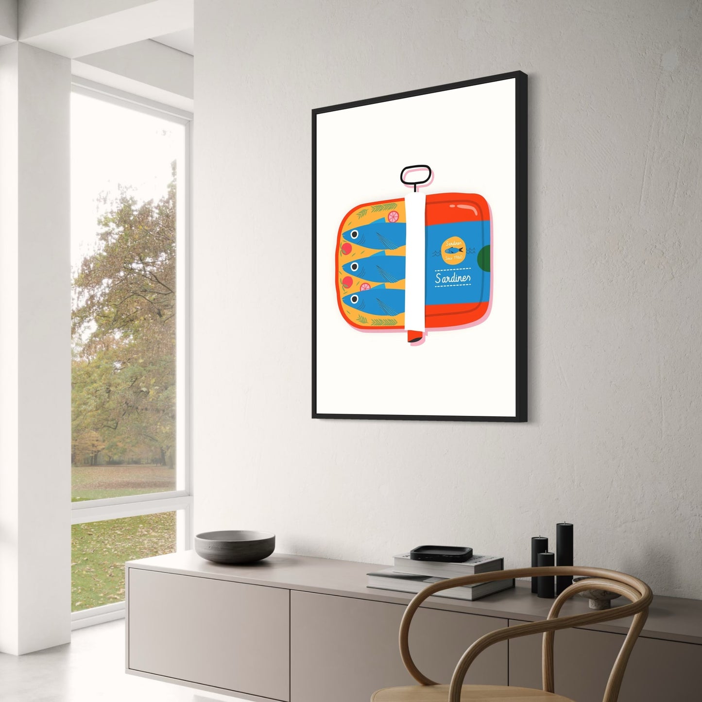 Sardines Poster | Vintage 1960 Culinary Illustration | Home Decor Wall Art | Kitchen Print