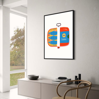 Sardines Poster | Vintage 1960 Culinary Illustration | Home Decor Wall Art | Kitchen Print
