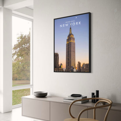 Empire State Building Poster | Dusk Skyline | New York City | Iconic Landmark | United States | Scenic Artwork