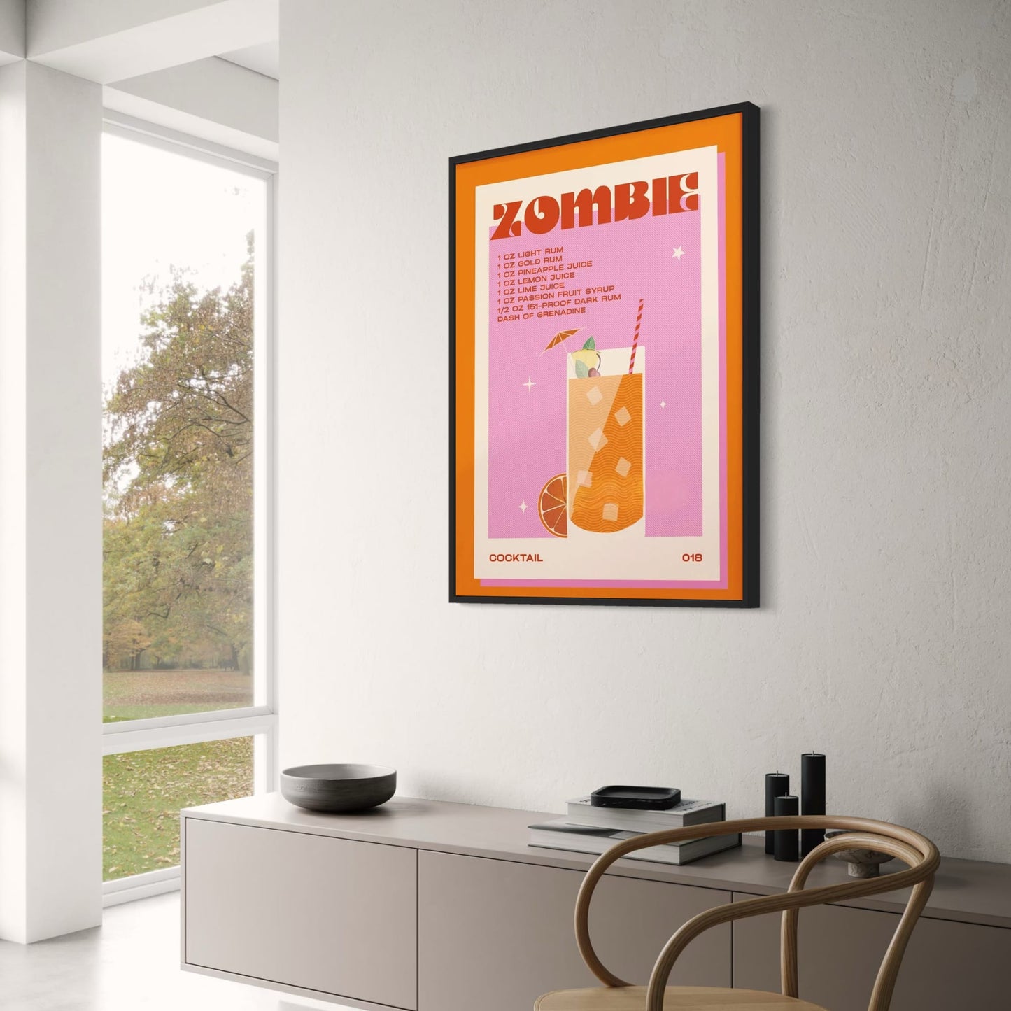 Vintage Zombie Cocktail | Retro Drink Illustration