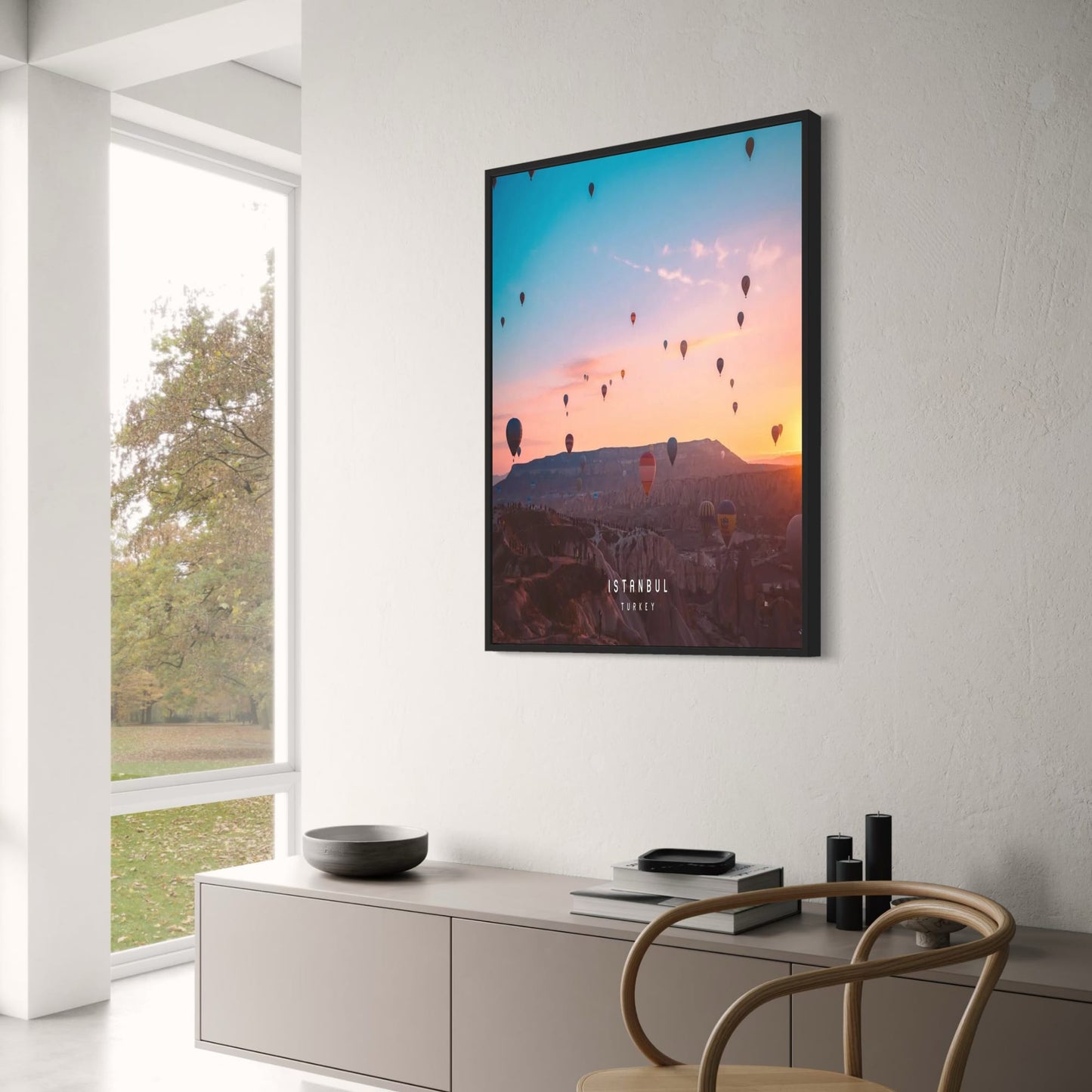 Hot Air Balloons Poster | Cappadocia | Vibrant Sunrise | Istanbul | Turkey Scenic Art | Capture Essence of Turkey | Colorful Flight | Travel-Inspired Decor