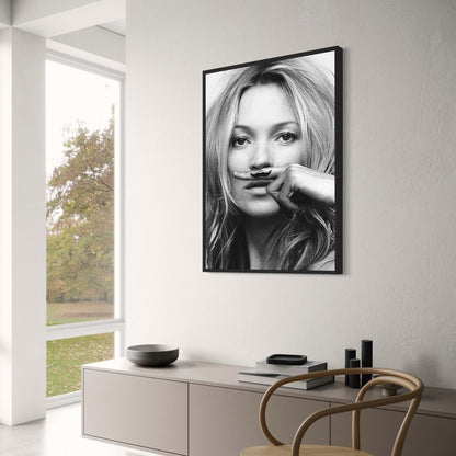 Kate Moss | Whimsical Mustache Art