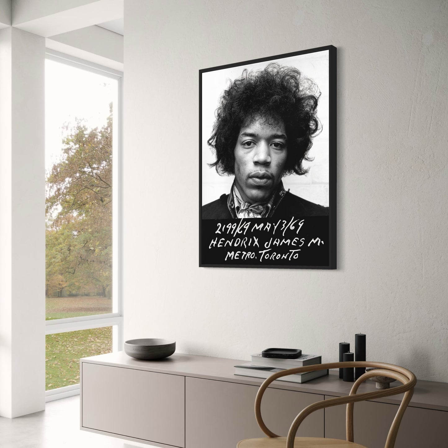 Jimi Hendrix Mugshot | Vintage Black & White