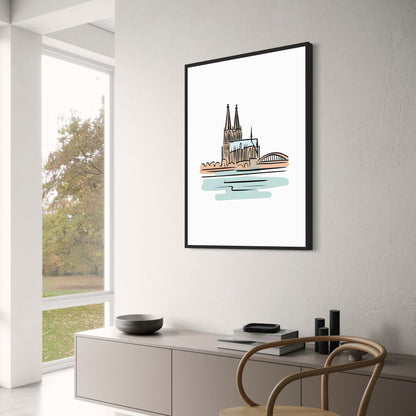 Cologne Cathedral | Minimalist Watercolor