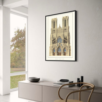 Reims Cathedral | Reims | France | Majestic Gothic Architecture | French Religious Architecture | Historical Building Posters