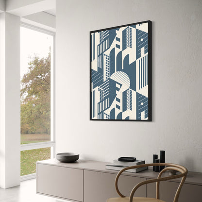 Bauhaus Metropolis Mirage | Abstract Cityscape Poster | Home Decor Artwork | Urban Wall Art
