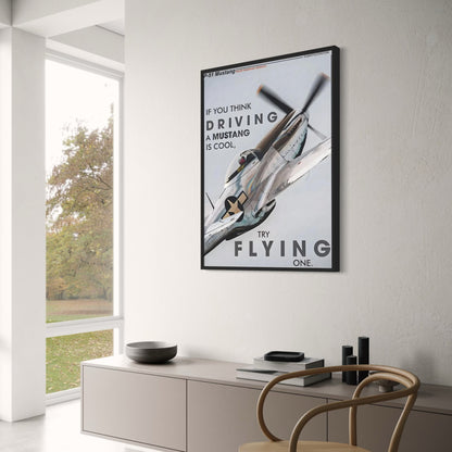 Vintage P-51 Mustang Fighter Aircraft Poster | WWII Aviation Art Print | Perfect for Home, Office, Gallery Decor