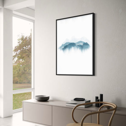 Blue Mountains Landscape Poster | Wall Art | Nature Scene | Home & Garden Decor | Visual Artwork | Calm Atmosphere