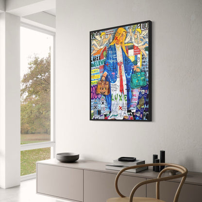 Abstract Pop Art Poster | Queen of England Graffiti Portrait | Canvas Wall Art for Living Room Decor