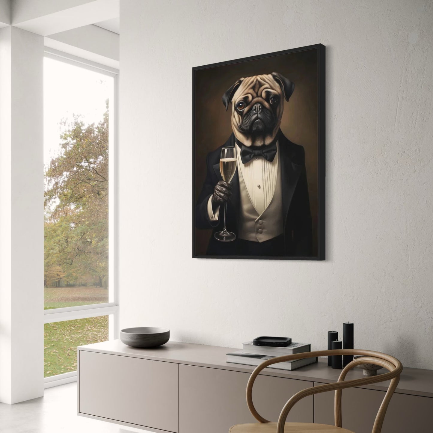 Pug in Black Tie | Classic Charming Style