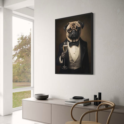 Pug in Black Tie | Classic Charming Style