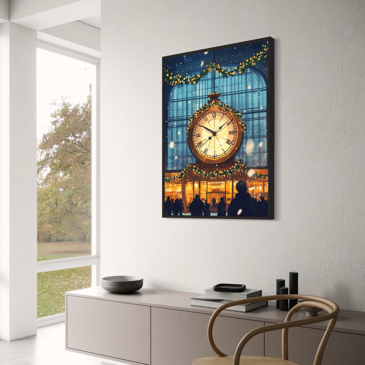 Festive Snowfall | Illuminated Clock