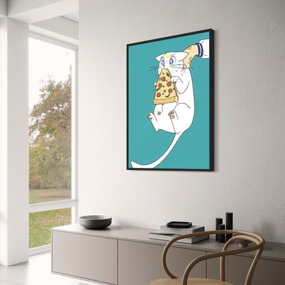 Classic Japanese Anime Poster | Pizza Paws | Wall Art Decor | Cute Cat Design | Home Decorations | Anime Fan Gift