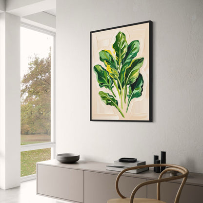 Spinach Botanical Art | Kitchen Décor