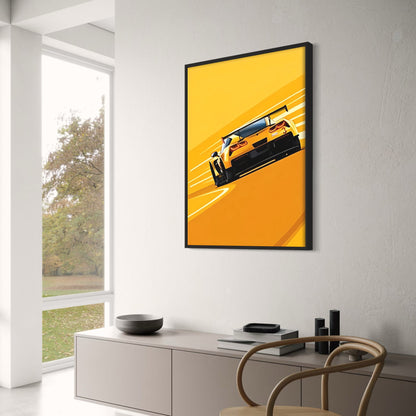 Modern Racing Poster | Vintage Racing Style | Le Mans | Corvette C8.R Art Print