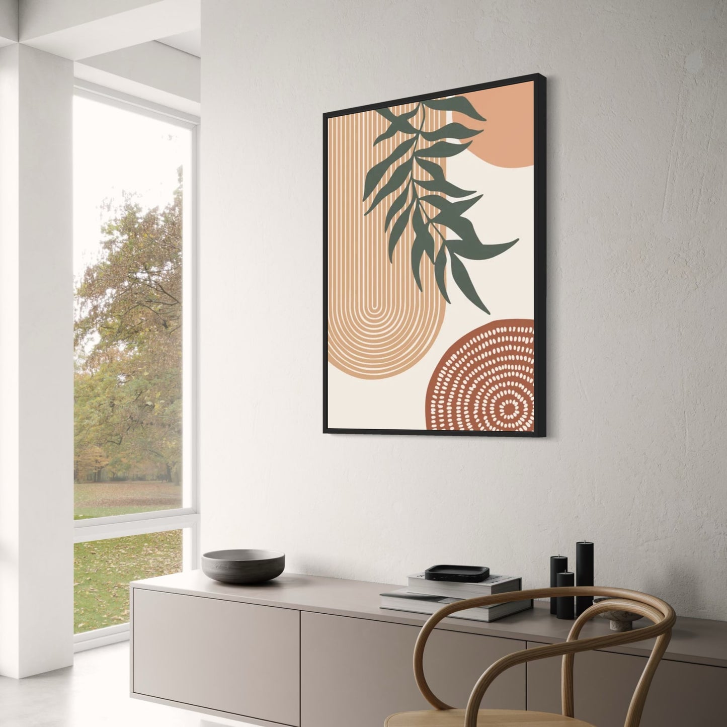 Autumn Leaves Landscape | Nature Art Poster | Fall Foliage Wall Decor | Seasonal Home Decoration | Botanical Print