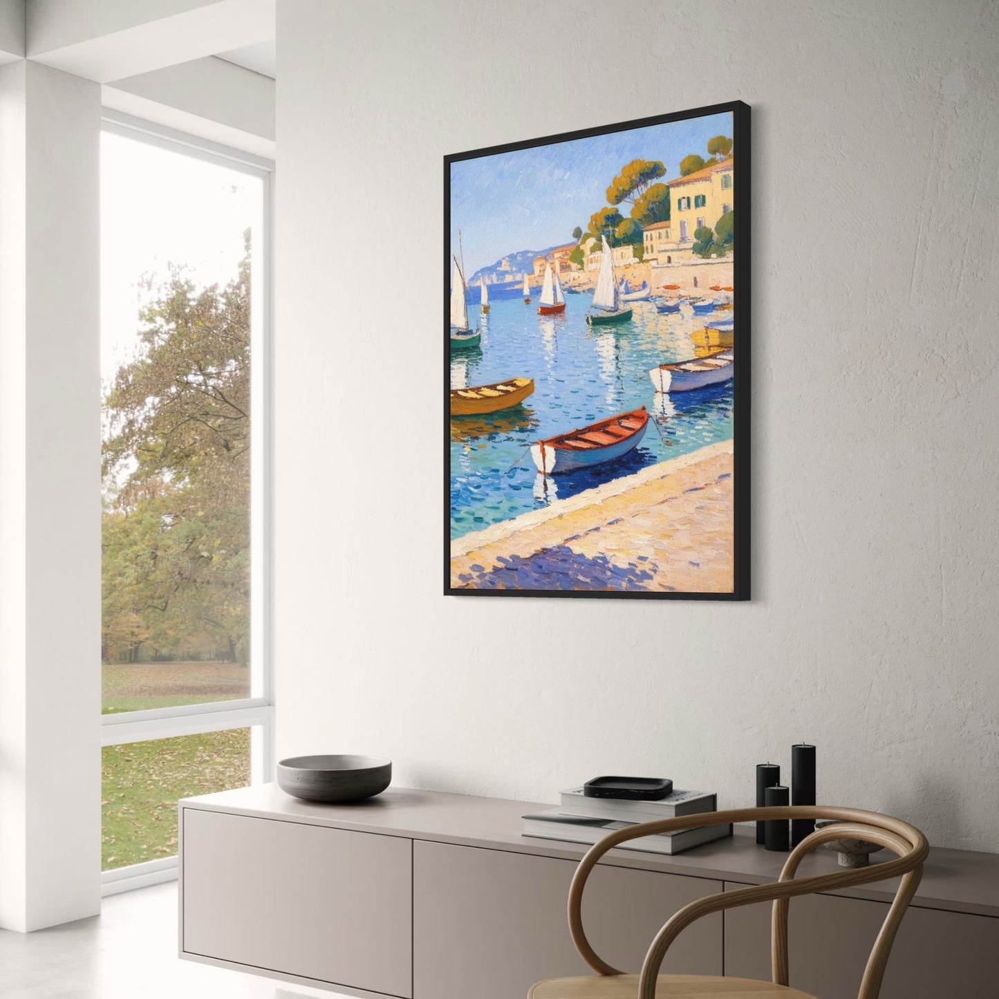 Serene Ocean View | Tranquil Seaside Landscape | Blue & White
