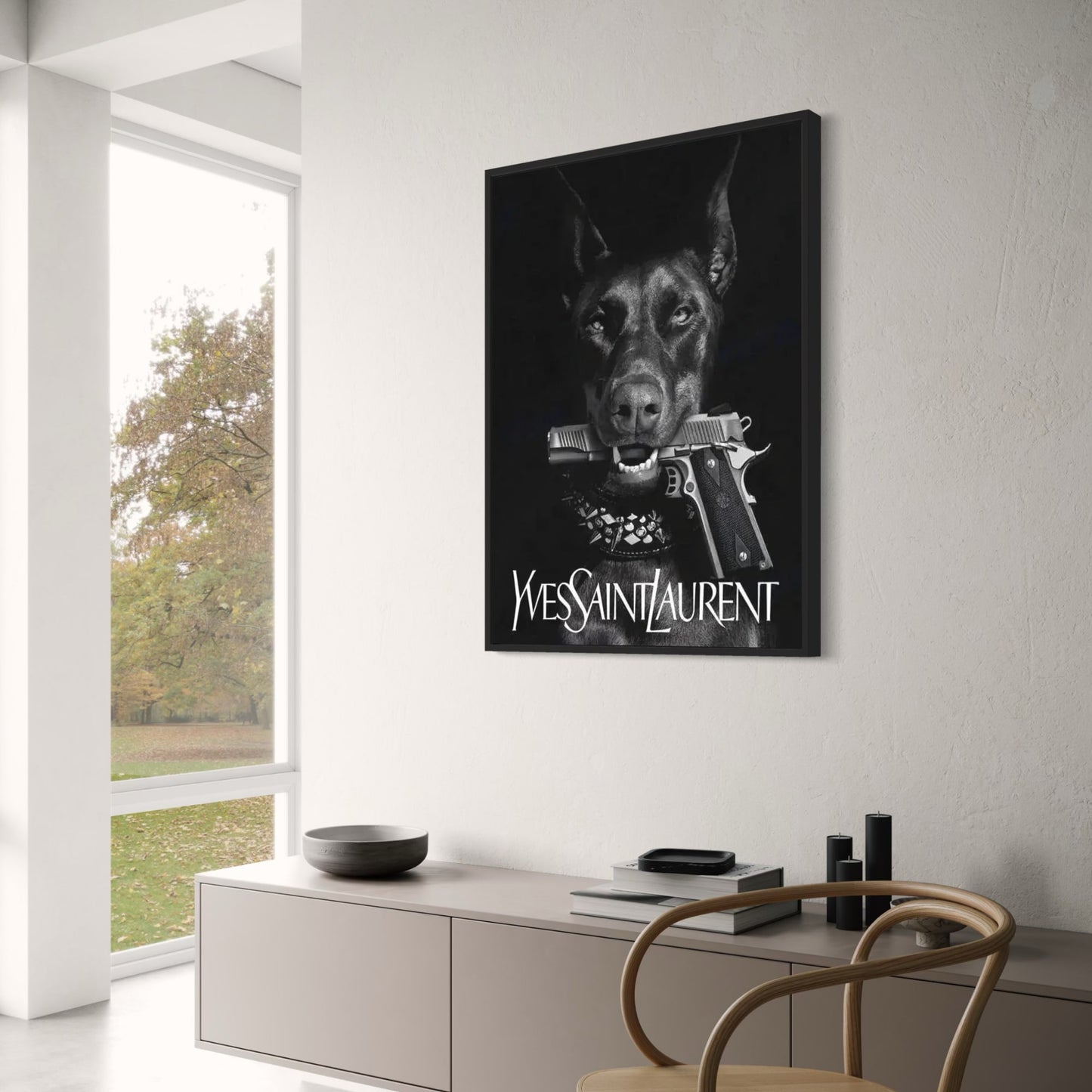 Yves Saint Laurent | Doberman & Paris Skyline