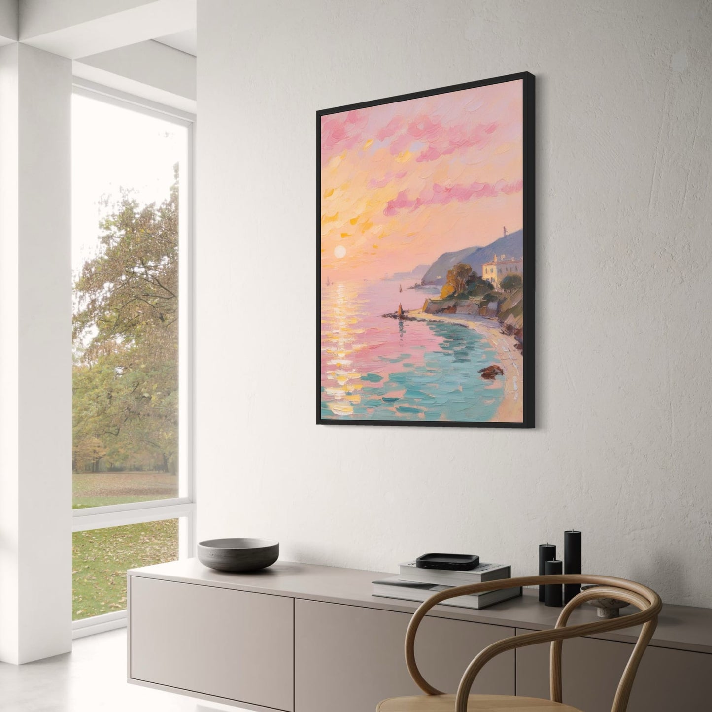 Calming Coastal Landscape Poster | Serene Beach Scene Print | Wall Art for Home Décor | Ocean & Shoreline Artwork