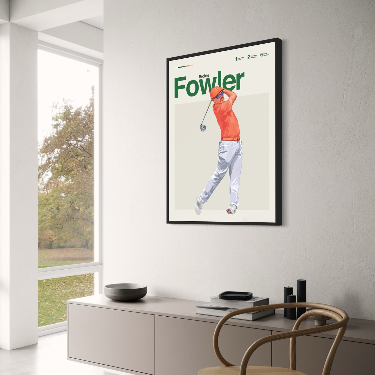 Rickie Fowler Golf Legends Poster | Dynamic Art Celebrating Iconic Players | Skill, Passion & Legacy on the Green