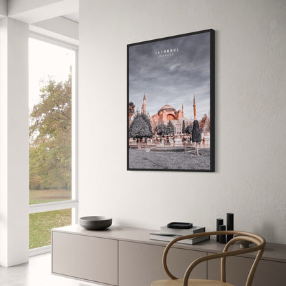Hagia Sophia Poster | Winter Scene | Snow-Covered Icon | Istanbul | Constantinople | Turkey | Captivating Seasonal Artwork