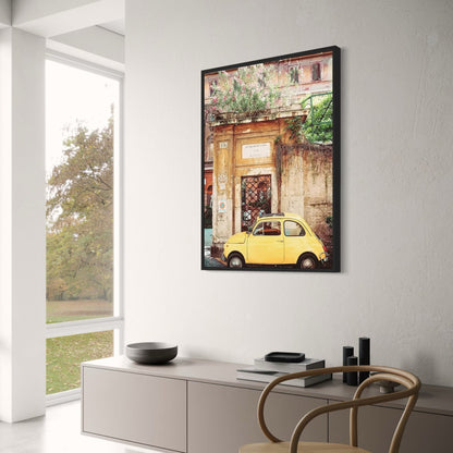 Yellow Fiat 500 | Vintage Italian Scene