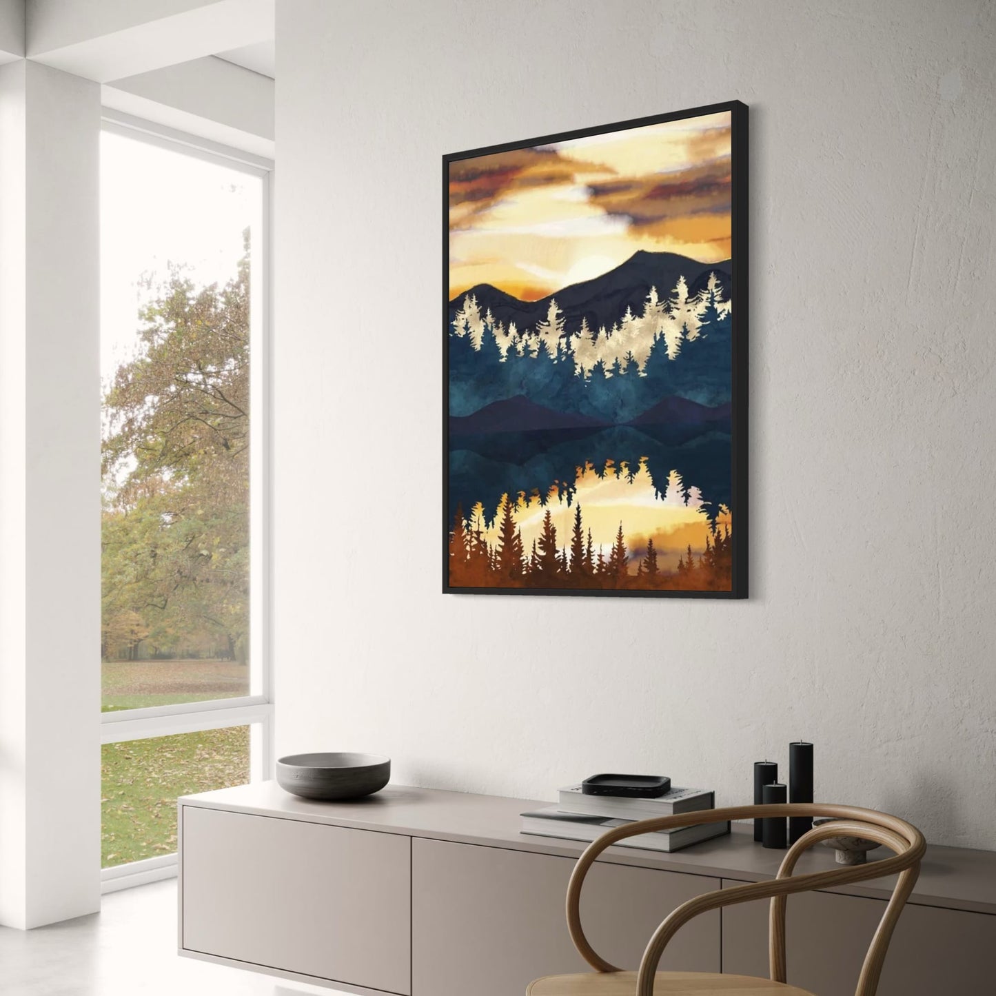 Golden Mountain Abstract Landscape