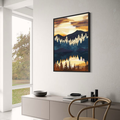 Golden Mountain Abstract Landscape