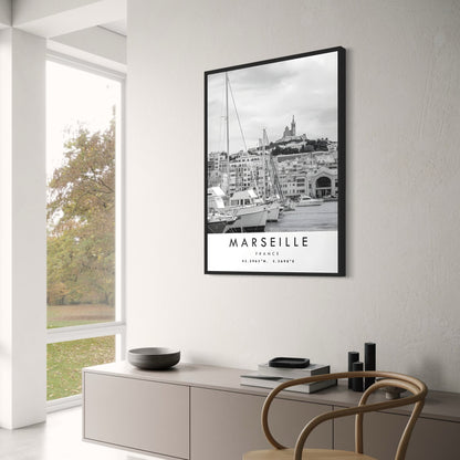 Old Port of Marseille Poster | France Historic Port Art Print | Wall Decor