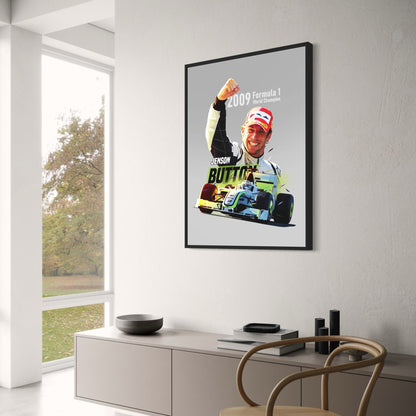 F1 Racing Legend Jenson Button | Formula 1 Racer Helmet Art | Decor Poster