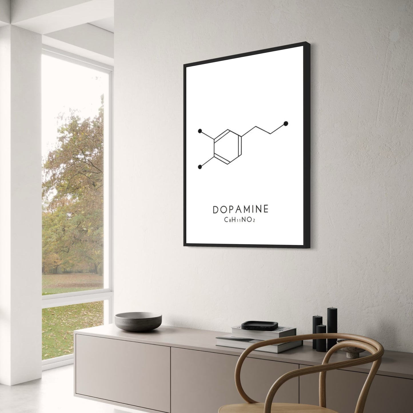 Molecule Chemical Dopamine Serotonin Molecular Formula Chemistry Science Wall Art Canvas Painting Living Room Decorative Poster