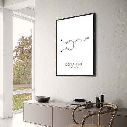 Molecule Chemical Dopamine Serotonin Molecular Formula Chemistry Science Wall Art Canvas Painting Living Room Decorative Poster