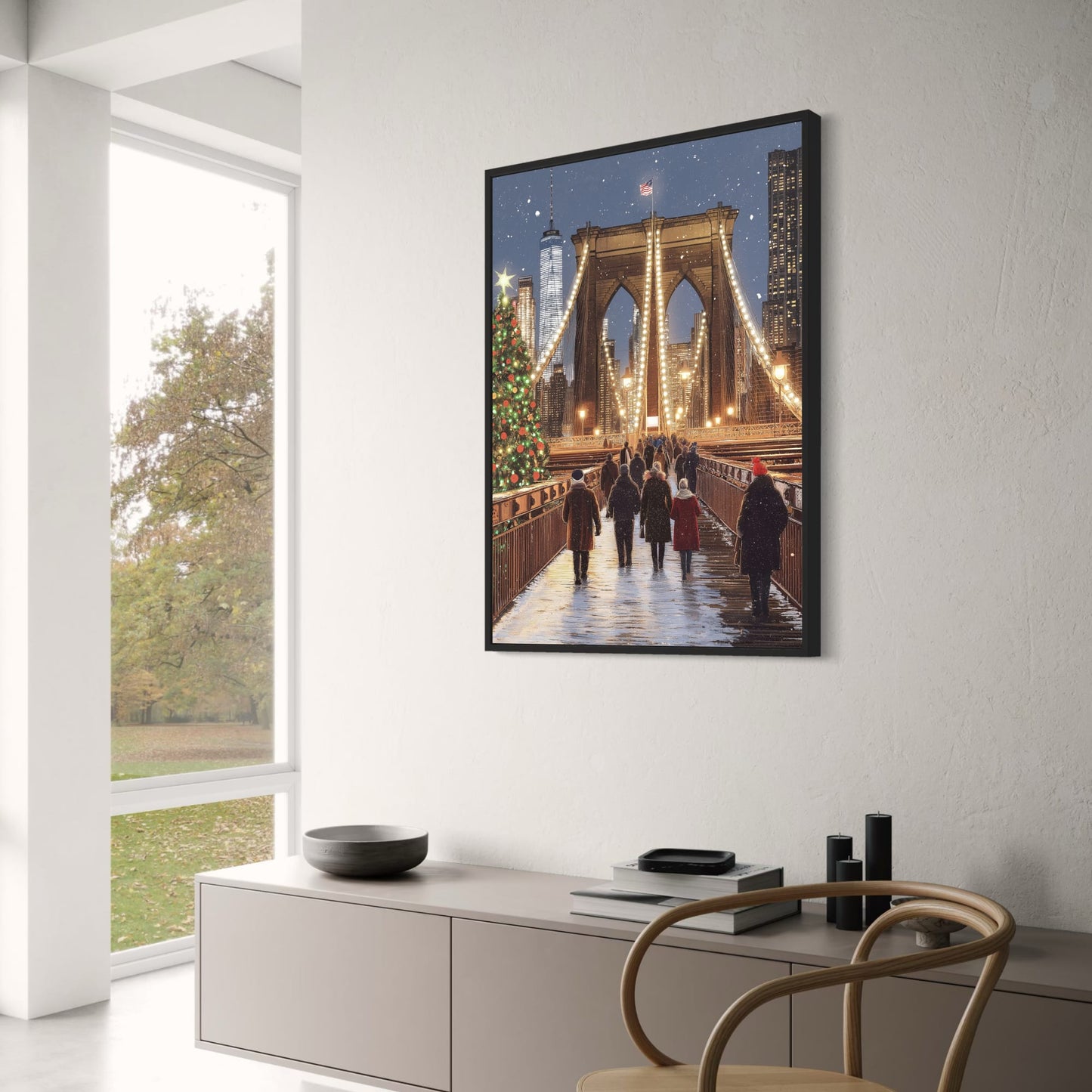 Brooklyn Bridge Night | NYC Festive Skyline