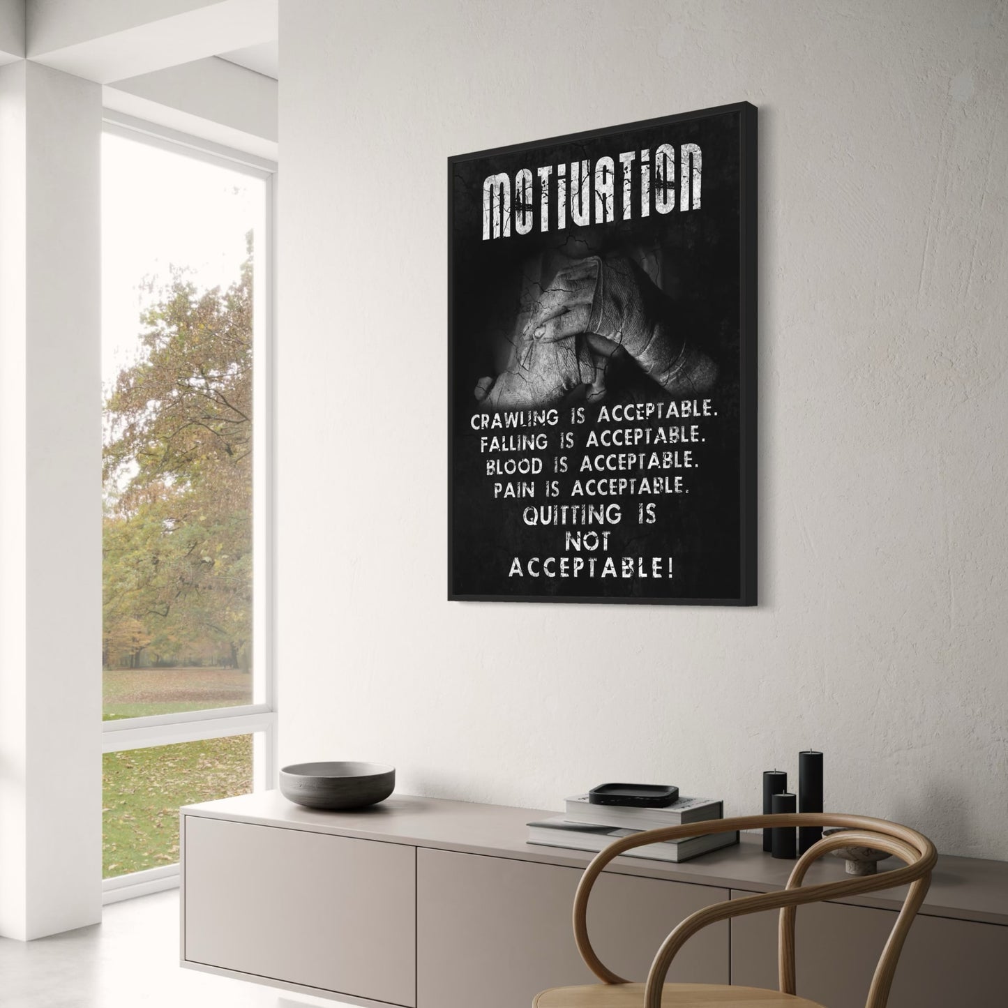 Bodybuilding | Weightlifting | Motivational Quote | Gym Fitness Poster | Motivation Crawling Is Acceptable. Falling Is Acceptable. Blood Is Acceptable. Pain Is Acceptable. Quitting Is Not Acceptable!