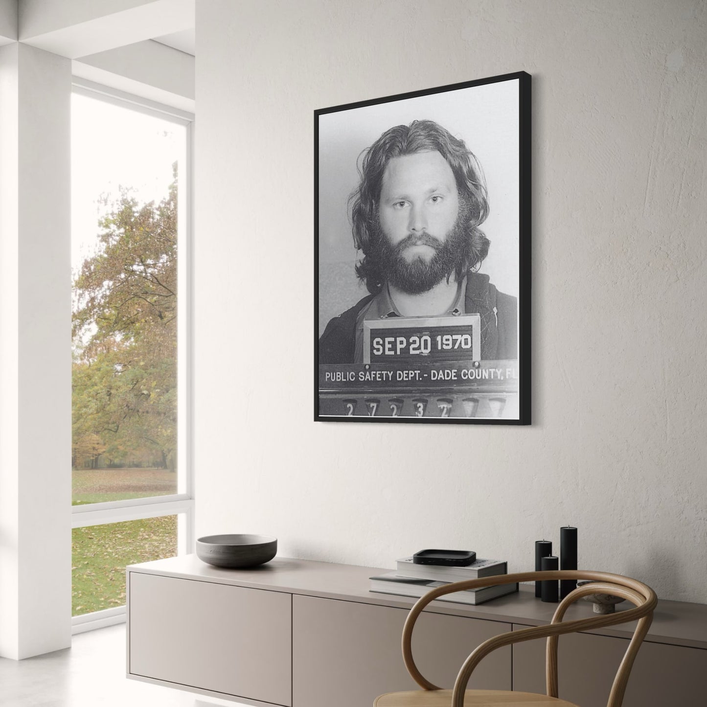 Jim Morrison Mugshot | Vintage Style | Black & White