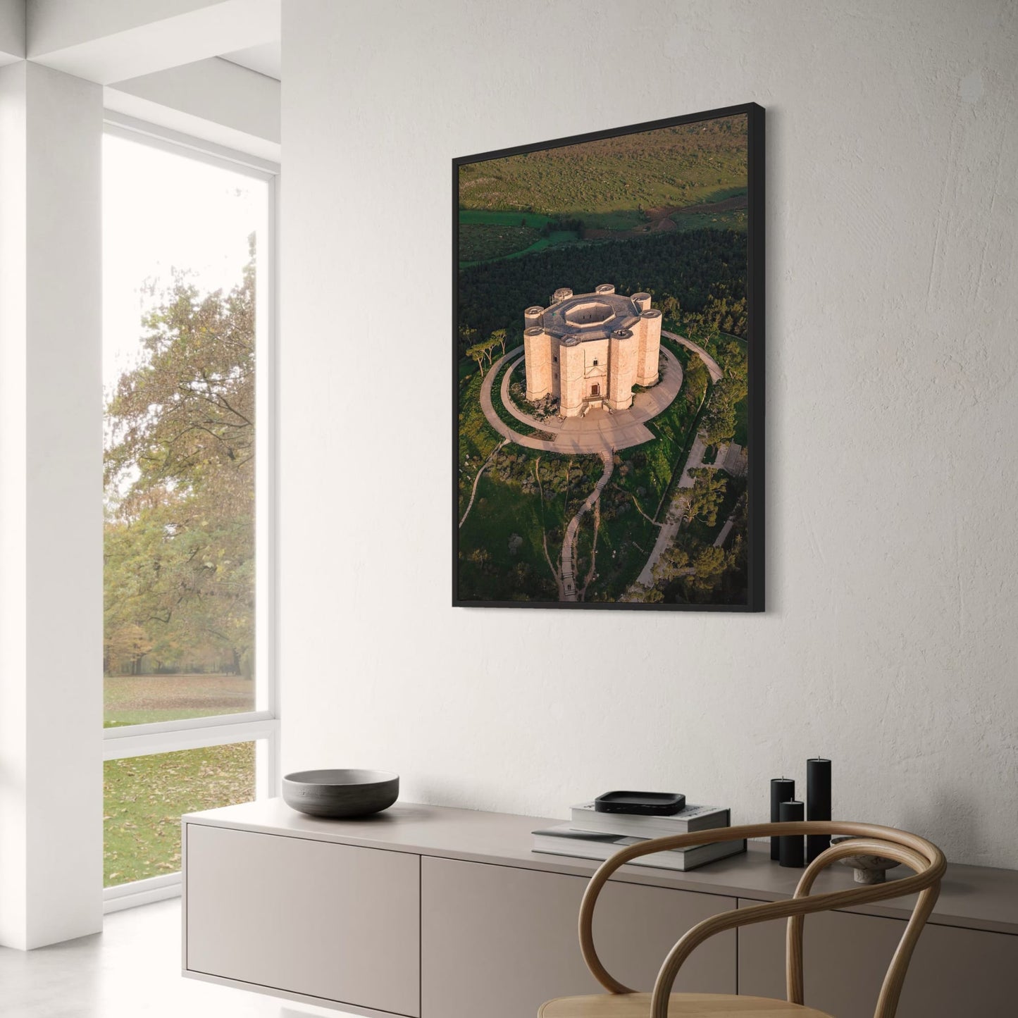 Majestic European Castles Poster | Italy | Andria | 1240 | Castel del Monte | Scenic Wall Art Decor