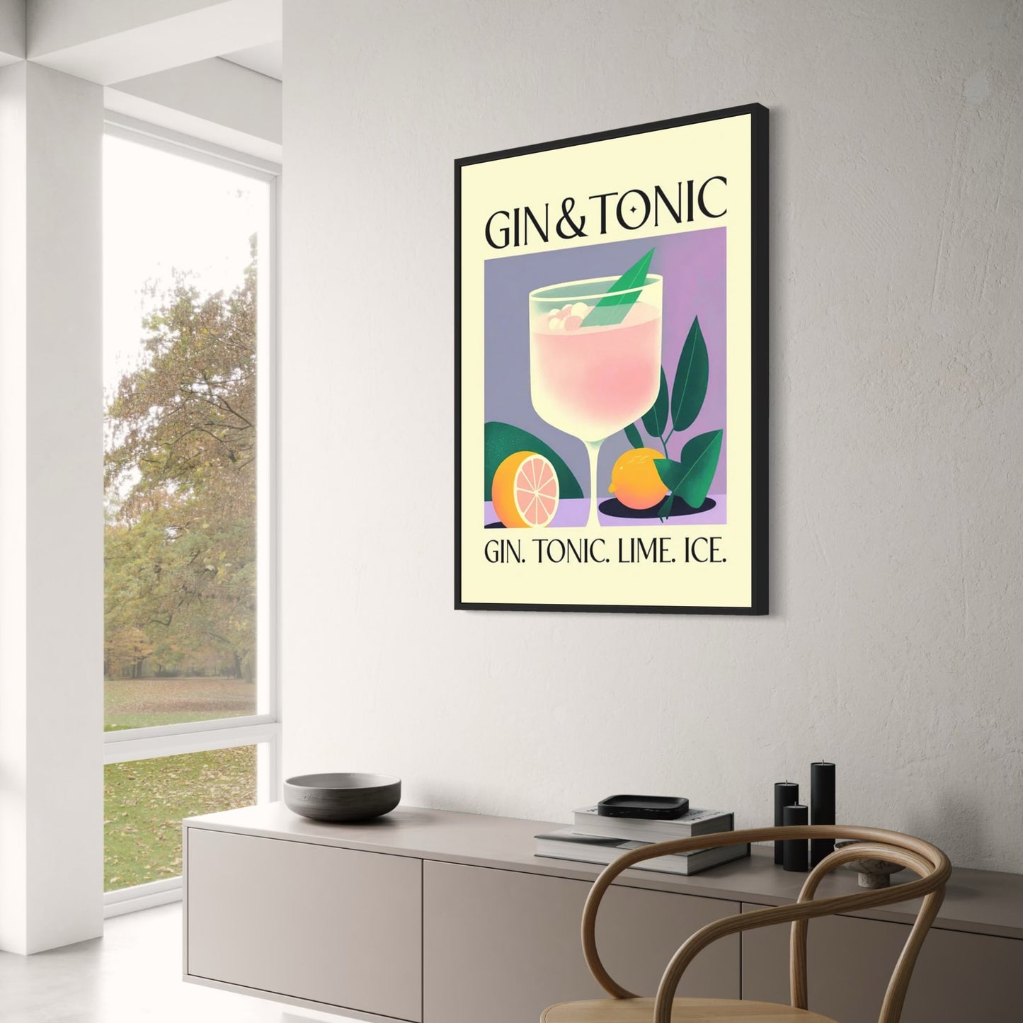 Vintage Gin and Tonic Cocktail Art