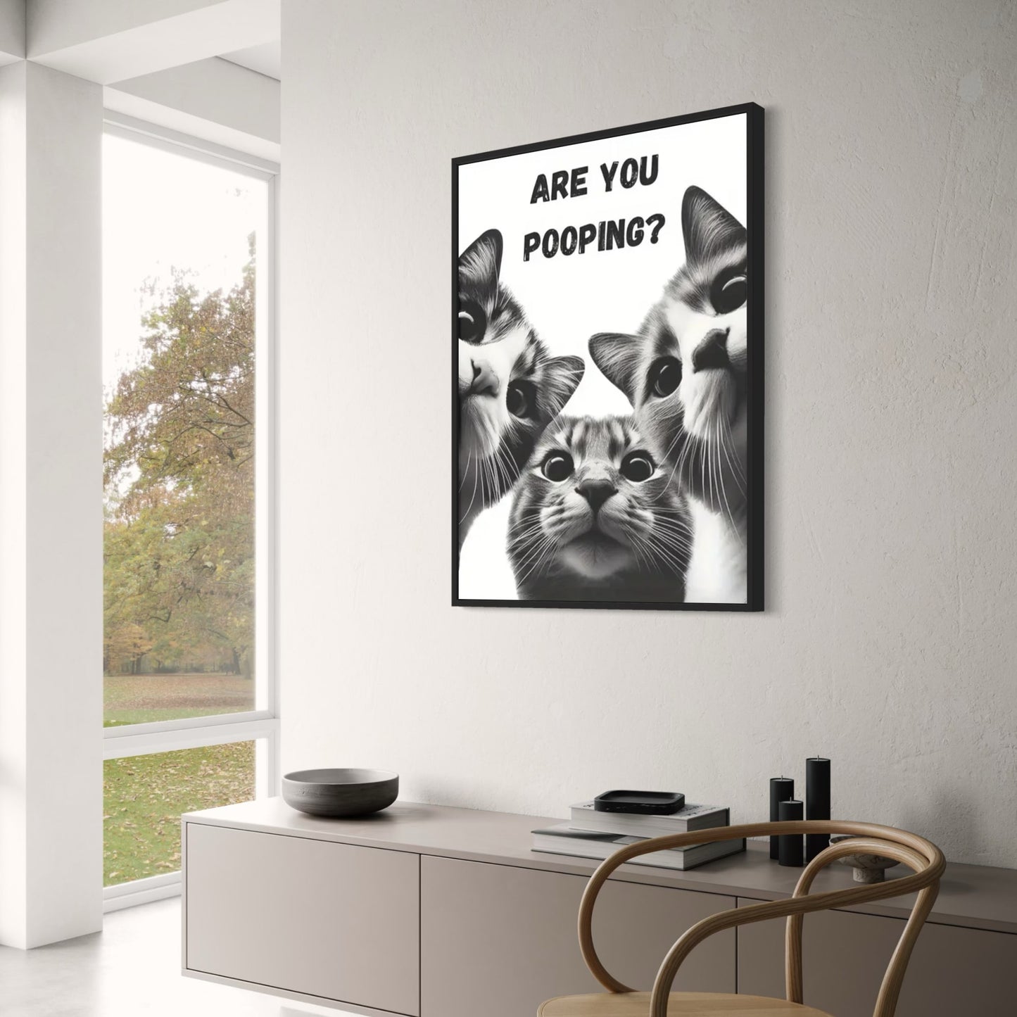 Funny Cat Reading Newspaper | Retro Style