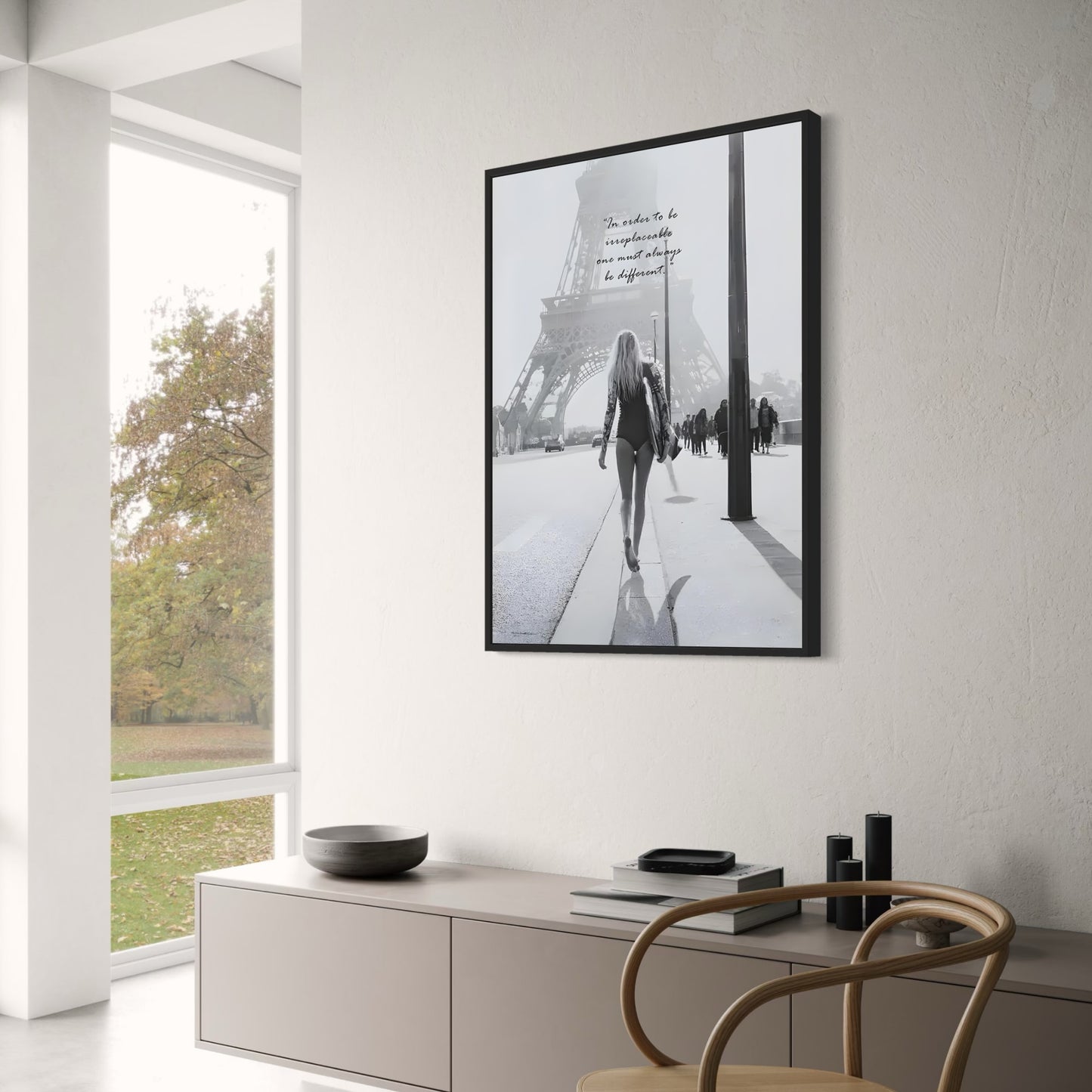 Coco Chanel Silhouette | Parisian Skyline | Inspiring Quote