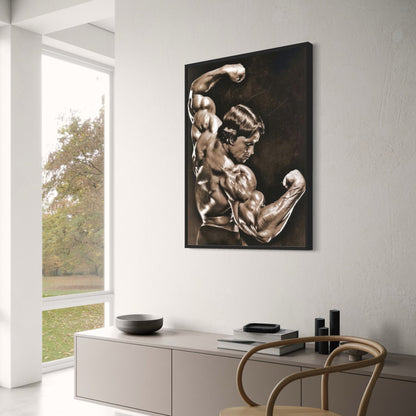 Bodybuilding | Weightlifting | Motivational Quote | Gym Fitness Poster | Legendary Iconic Arnold Schwarzenegger Pose