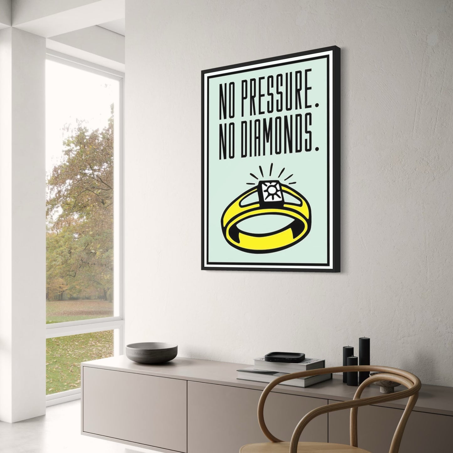 Monopoly Motivational Art | No Pressure No Diamonds