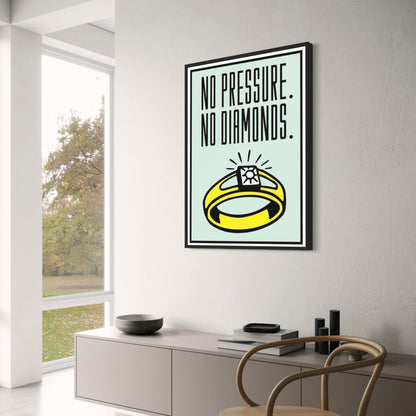 Monopoly Motivational Art | No Pressure No Diamonds