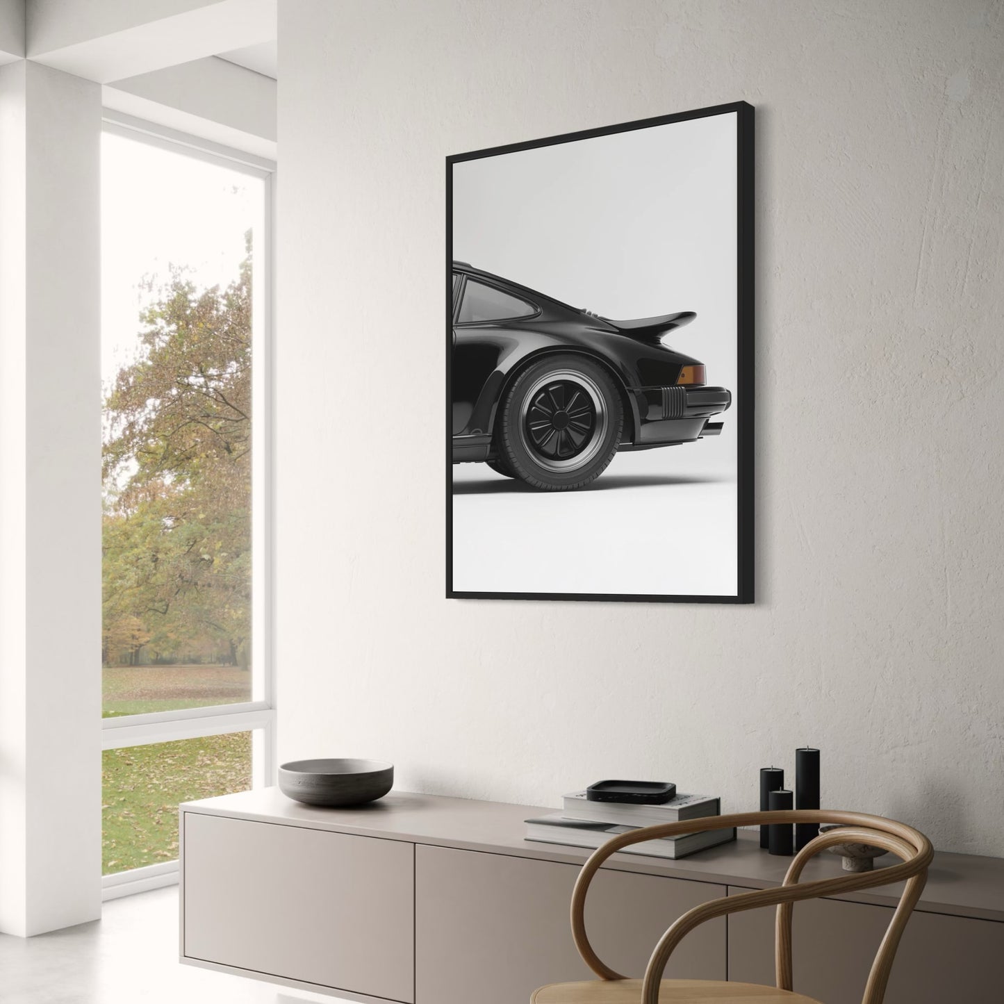Classic Black Sports Car | Vintage Minimalist Design