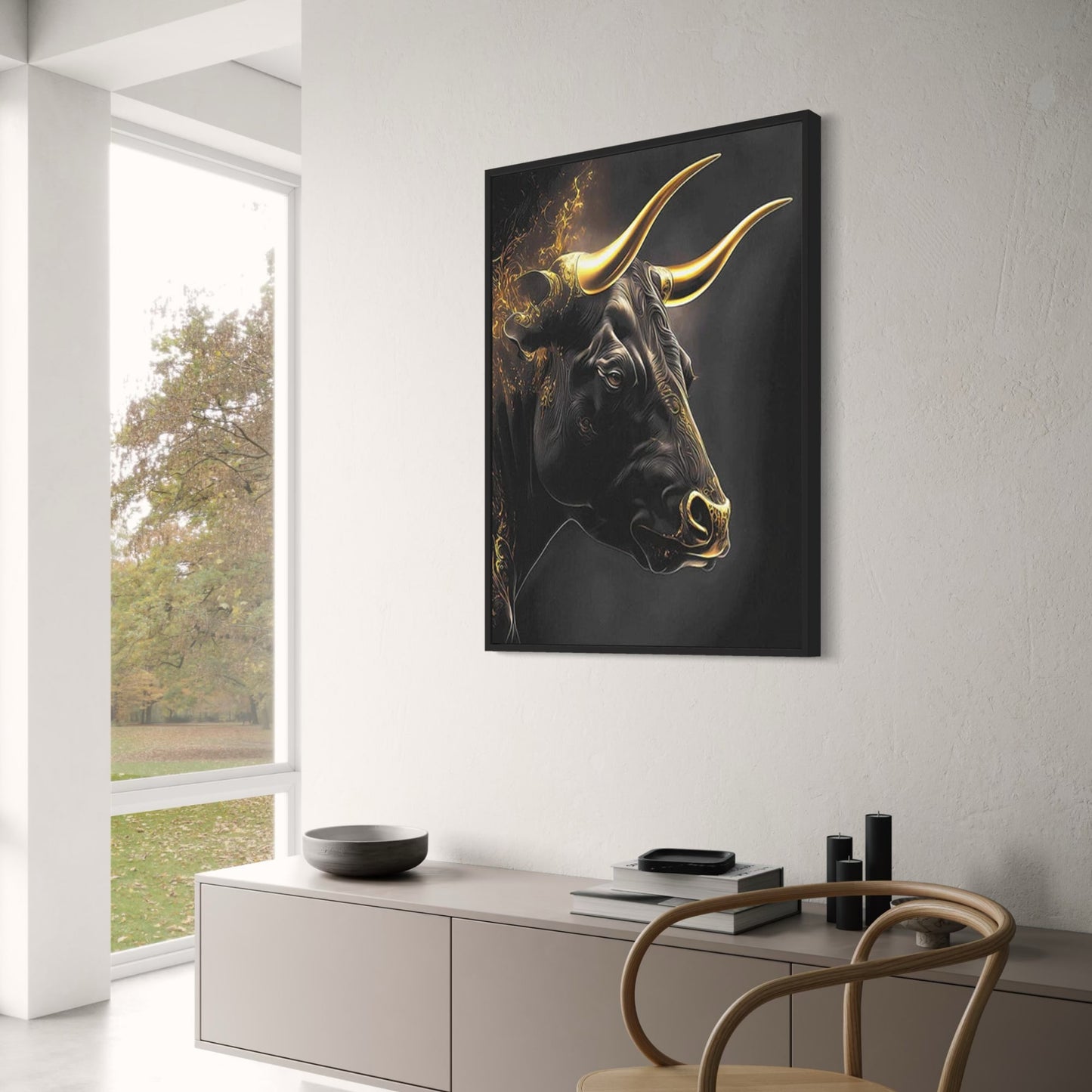 Stock Market Bull Bear Market Abstract Animal Art Poster and Prints Modern Art Canvas Painting For Office Living Room Home Decor
