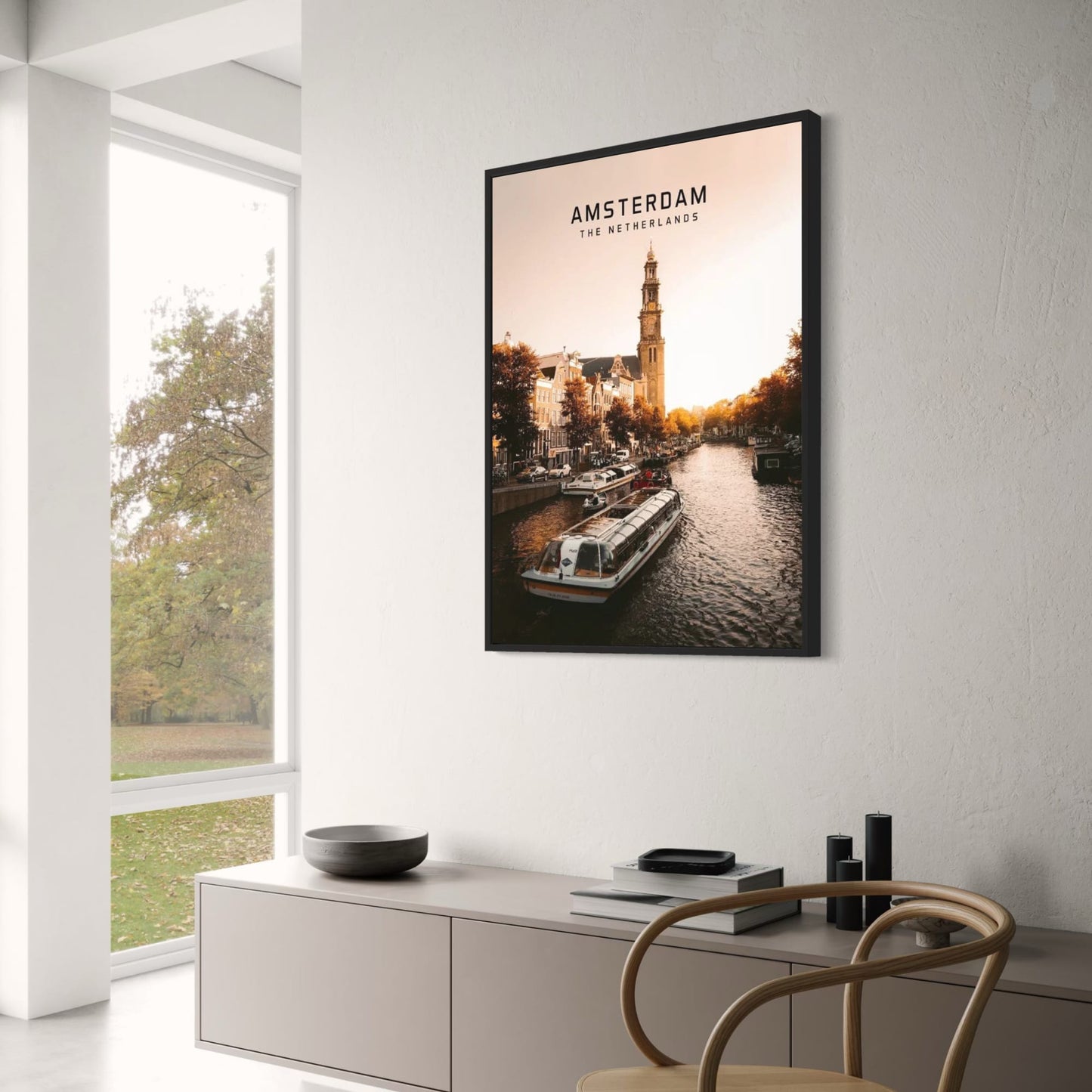 Amsterdam Poster | The Netherlands Cityscape | European Travel Art | Home Decor | Wall Art